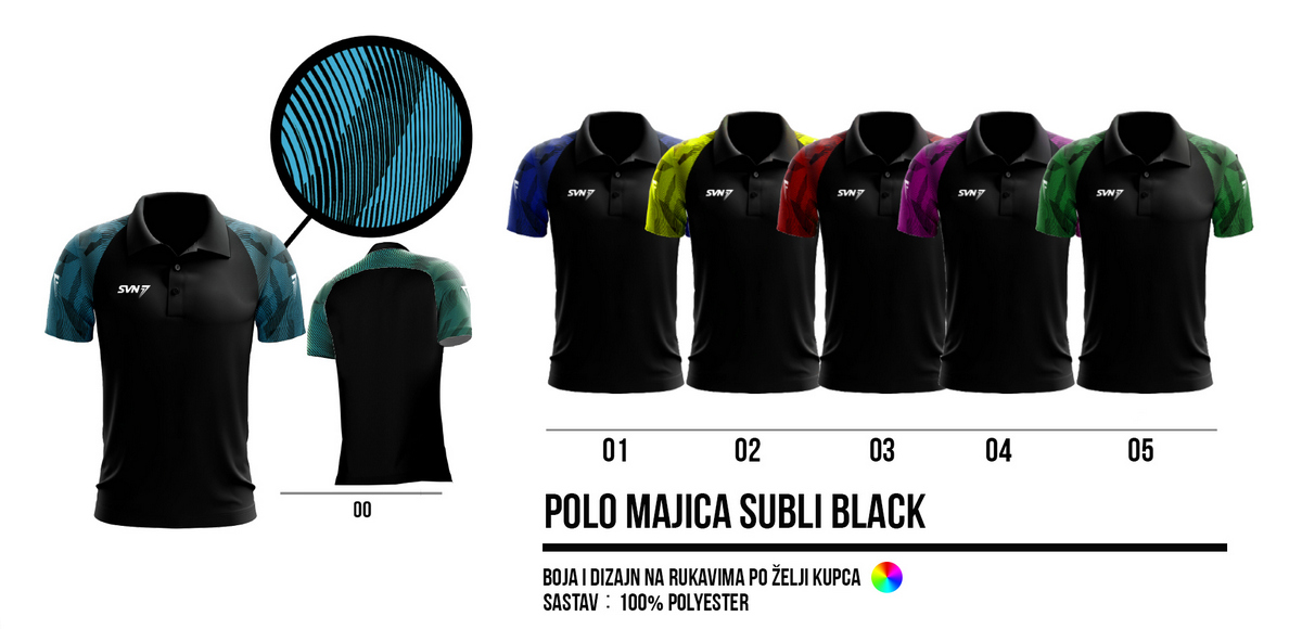 POLO MAJICE SUBLI black